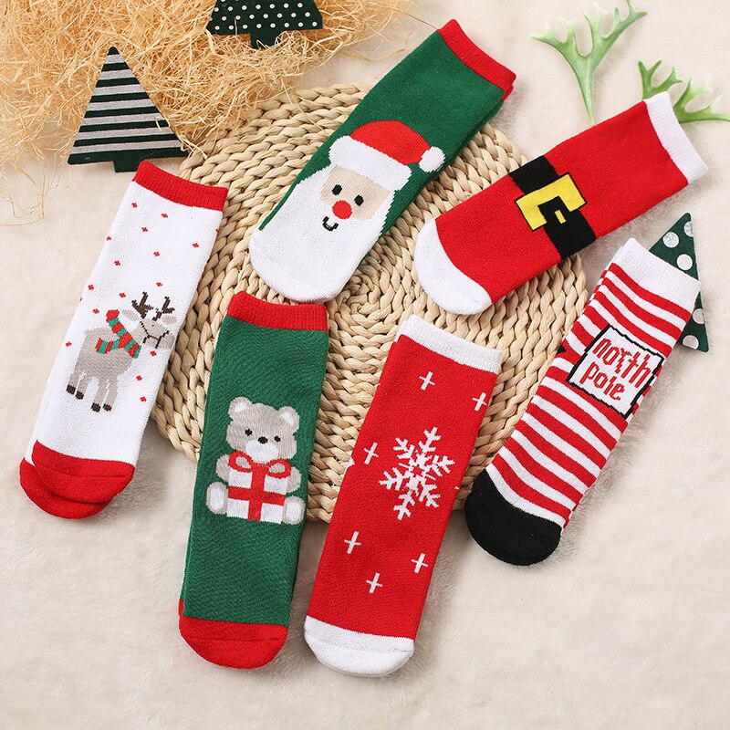 1 paar Kerst Sokken voor Kinderen Kids Mannen Familie Winter Herfst Warme Sokken Xmas Nieuwjaar Sokken Katoen Kerstman sokken
