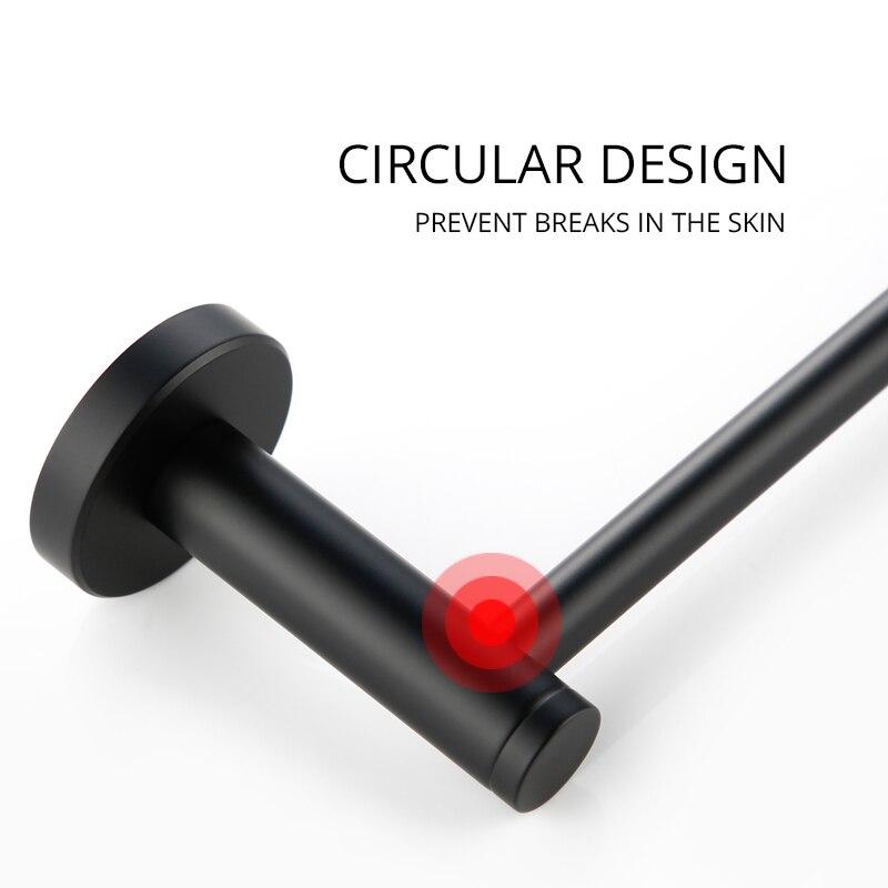 Matt Black Solid Brass Single Towel Bar Holder Folding Arm Space Saving