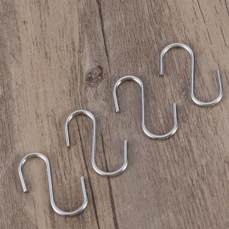 Ganchos en forma de S de 10 piezas, cierre de alambre de hierro resistente de acero inoxidable, perchas de utensilios, Perchero de puerta para cocina y hogar