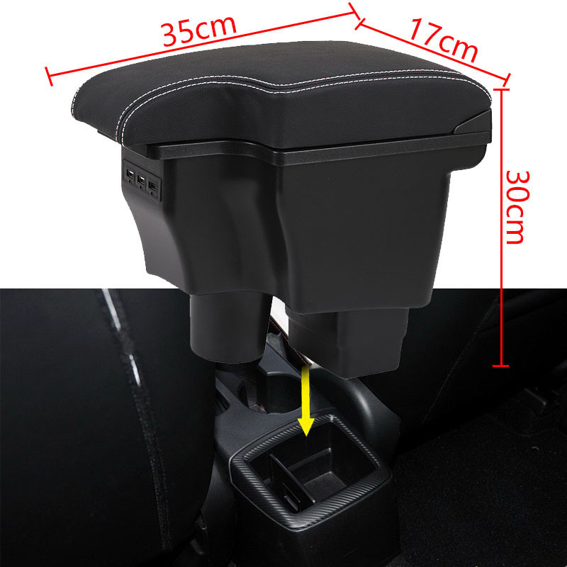 Reposabrazos para MAZDA CX-3, reequipamiento para Mazda 2 Skyactiv versión cx3, caja de almacenamiento para reposabrazos de coche, accesorios para coche, detalles interiores USB