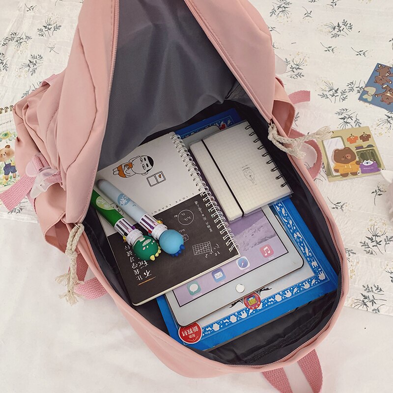 DCIMOR Neue Wasserdichte Nylon Frauen Rucksack Weibliche Multi-tasche Reisetasche transparent Tasche Schul Kawaii Mädchen der Mochila