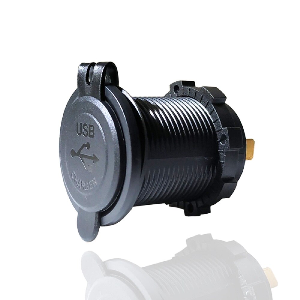 12v-24v auto dubbele usb-lader voor motorfiets atv auto vrachtwagen boot blauwe led-lamp socket mount lader stroomadapter stekker 5v 2.1a