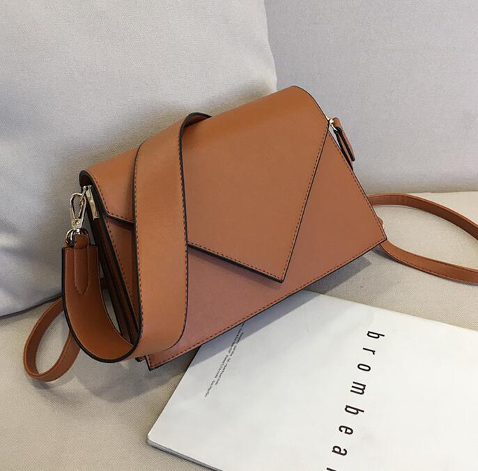SWDF nouvelle décontracté sac carré en cuir PU femmes sac à main de créateur Simple épaule sacs de messager: Brown