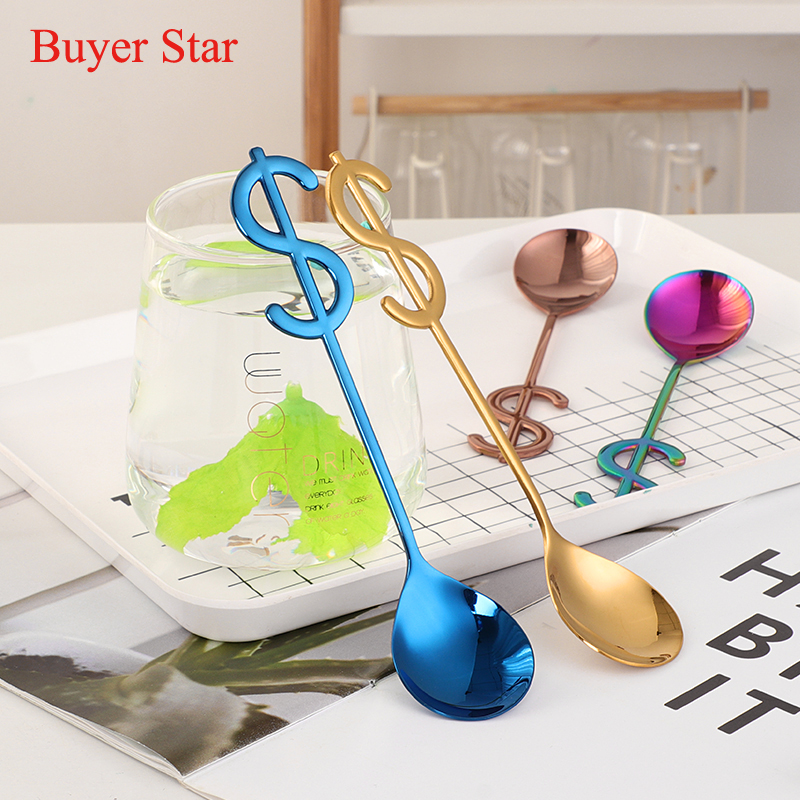 USD handle stainless steel dinner spoon 4pcs/se Flatware metal kitchen table top ware dessert salad soup Serving spoons