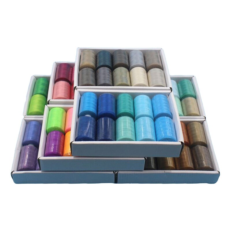 Hilo de coser 402 poliéster, 10 carretes/paquete, 1000 yardas/carrete para máquina de coser, costura a mano, costura multicolor