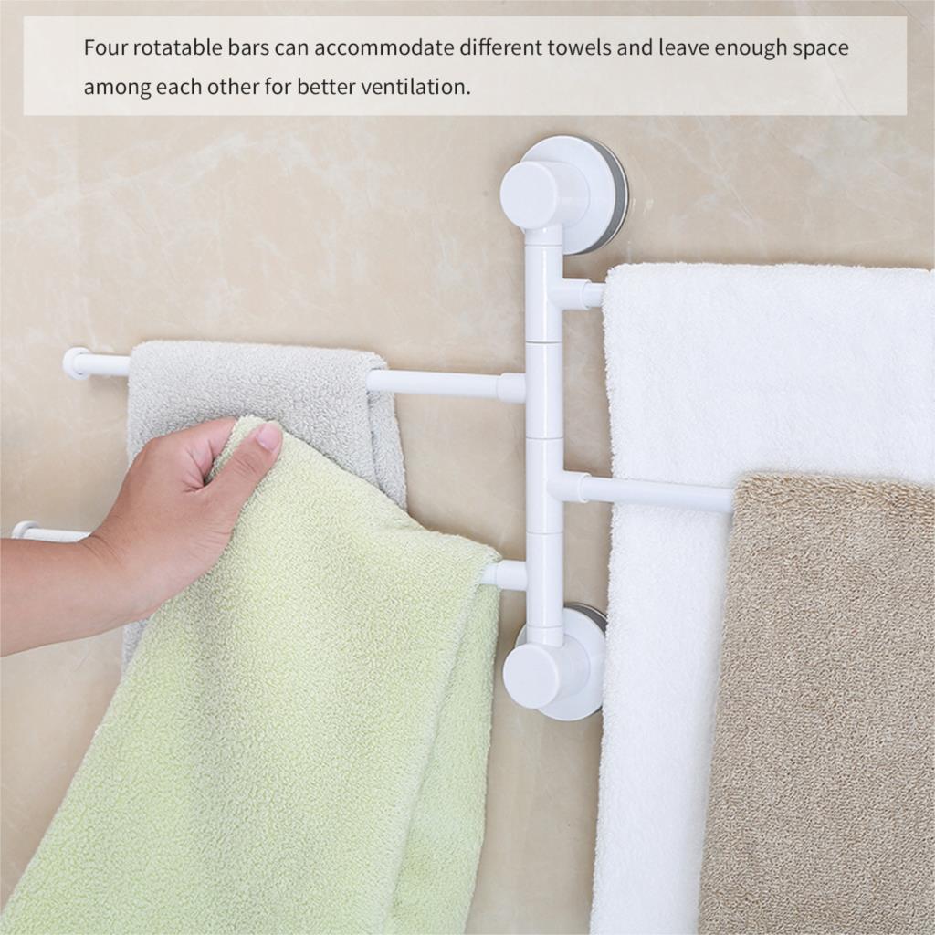 Veggmontert håndklestang med sugekopp swing henger holder lagringsorgan avtakbar plassbesparende for bad kjøkken
