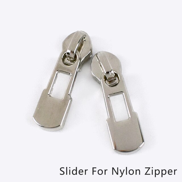 Meetee-deslizadores de cremallera de aleación para cremalleras de Metal, Kit de reparación de cremalleras para bolsas de ropa, accesorios de costura de ropa DIY, 3 #, 20 Uds.: Silver-ForNylon