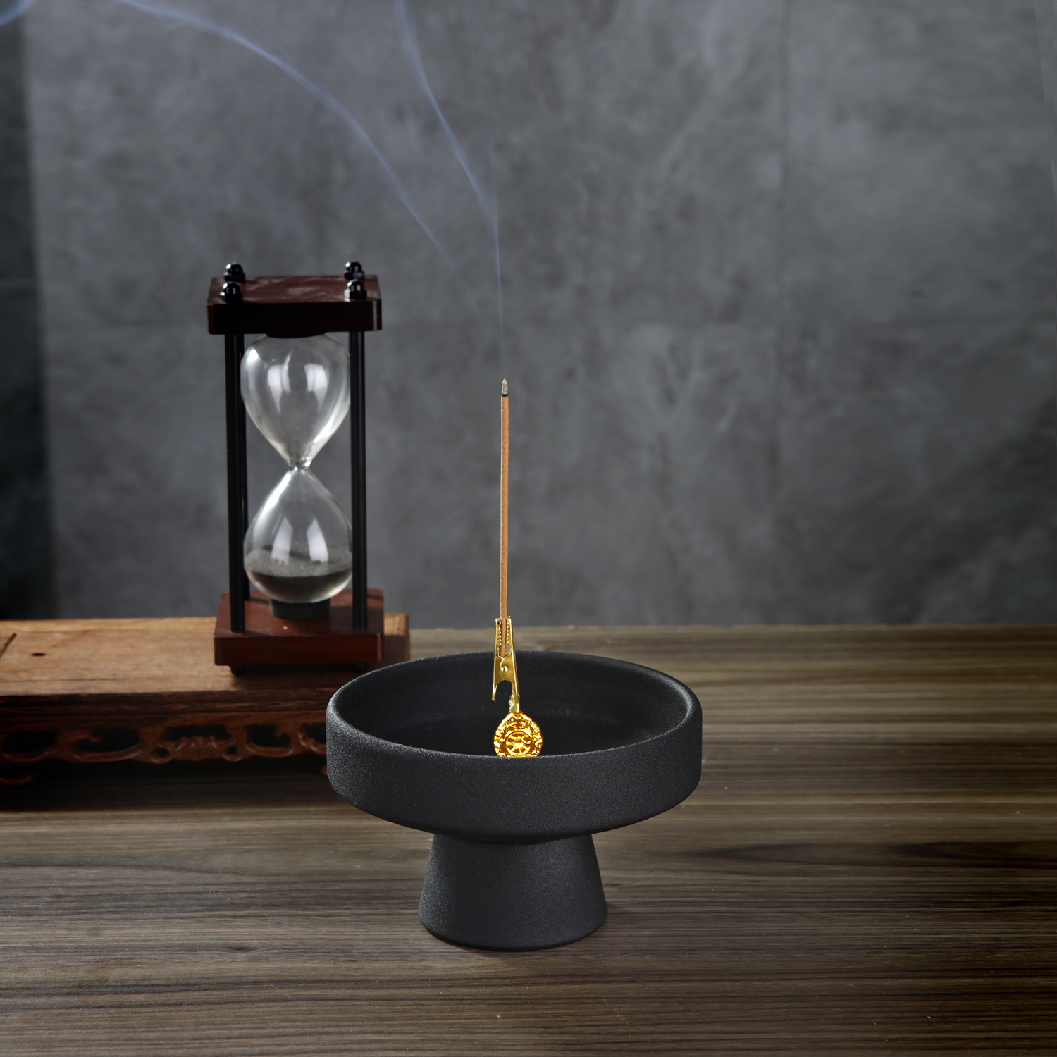 Ceramic Incense Burner Golden Metal Lotus Incense Holder Crocodile Clip Incense Holder Incense Tray Ash Catcher