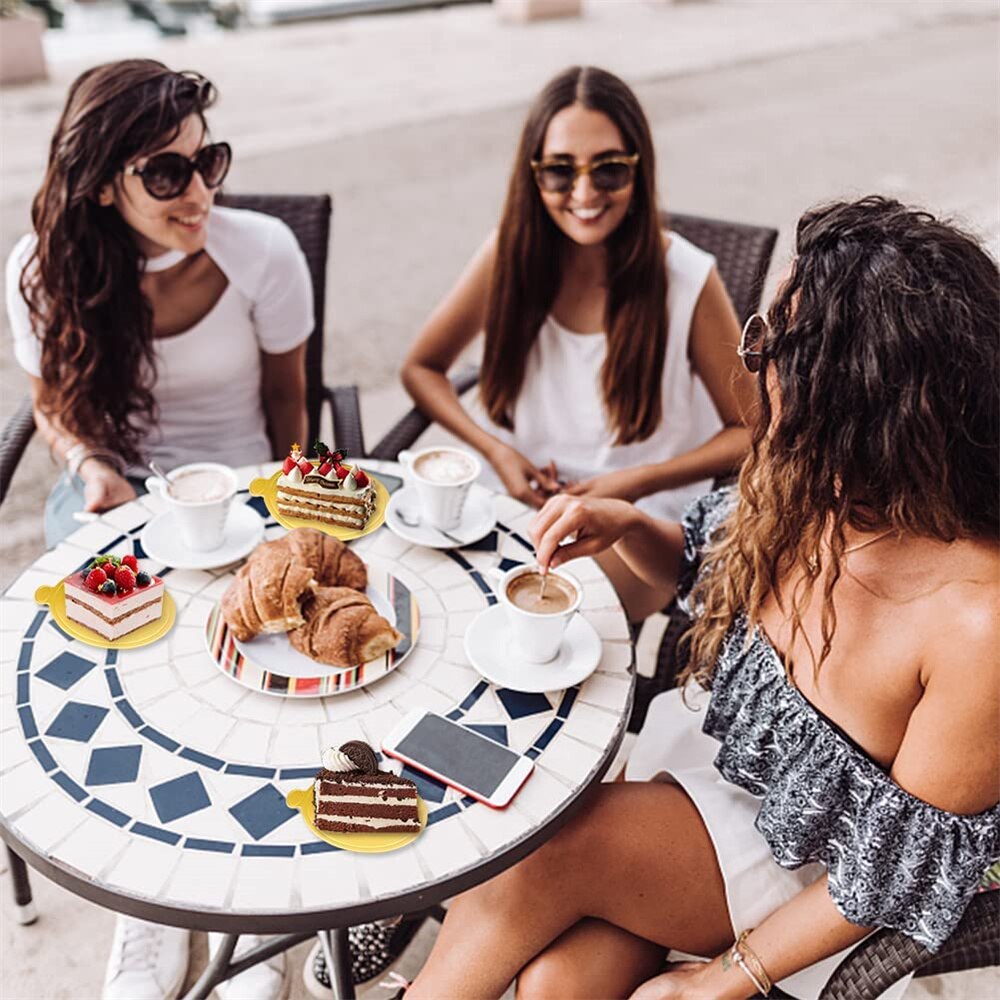 50/100PCS Mini Paper Cake Base Round Gold Mousse Cake Cardboard Dessert Cupcake Display Plates Party Supply Kitchen Accessories