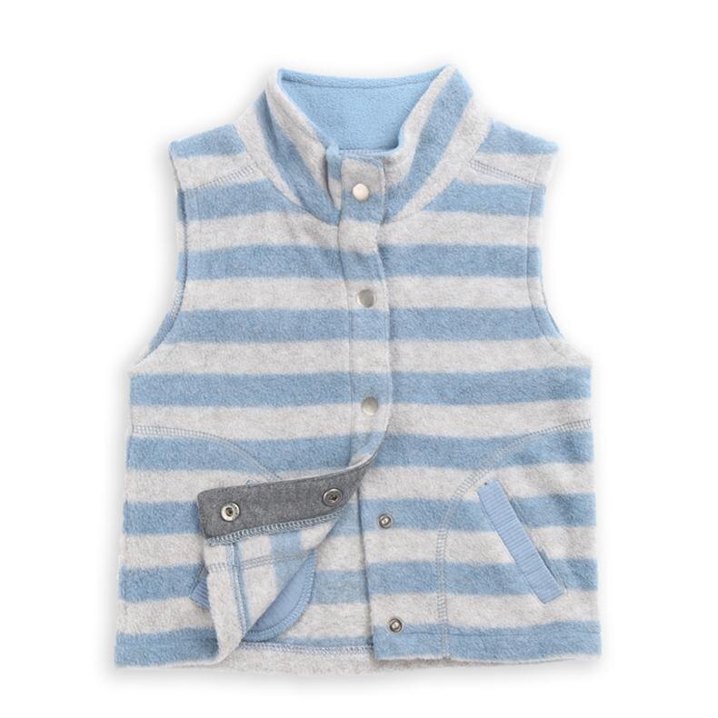 LeJin bebé niño ropa chaqueta chaleco de lana ropa de abrigo ropa de bebé chaleco primavera otoño cálido mantener la mullida: Gray Blue / 12 meses