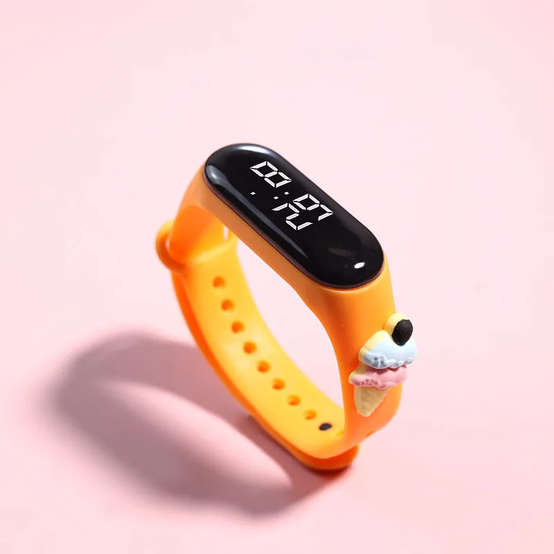 Reloj Digital de para niños, relojes deportivos de silicona, relojes electrónicos para niñas, reloj de pulsera Led de dibujos animados para niños: Rosa oscuro