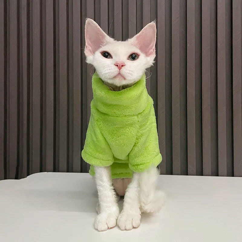 Vestiti alla moda per gatti Sphynx Maglione per gatti Abbigliamento per gattini Hound Dog Felpa con cappuccio Vestiti per Sphinx Cat Outfit Tute per animali domestici: XXL / WHITE