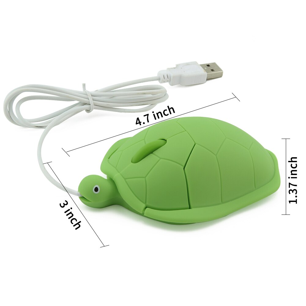 Cute Animal Turtle Shape USB Wired Mouse 1000DPI 3 Buttons Kids Children Optical Mice for PC Laptop Computer