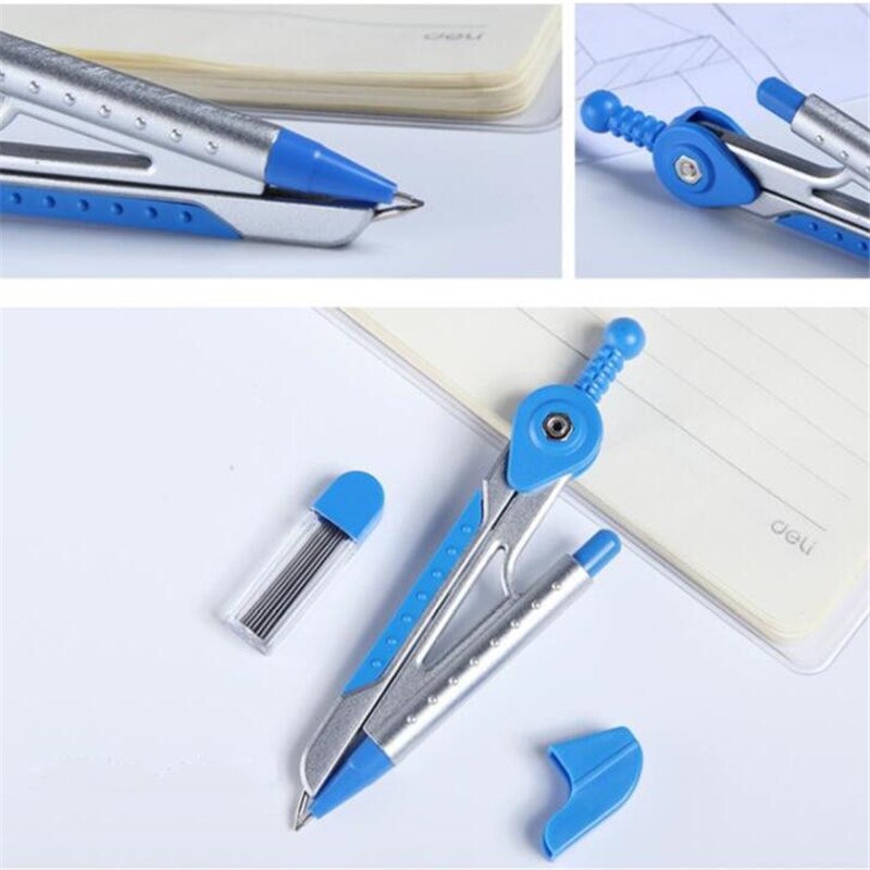 Drawing Compasses Pencil Geometry Set with Lead Core Students Compass School Office Stationery Math Tool