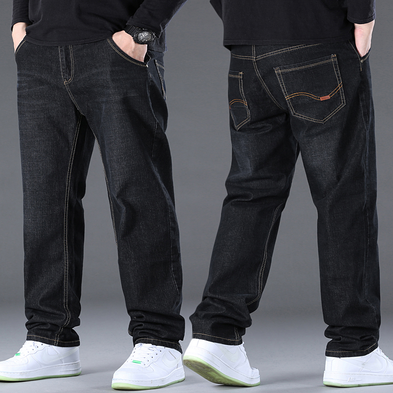 Pantalones vaqueros para Hombre talla grande 50 tela vaquera de alta elasticidad pantalones de talla grande para 45-150kg Jeans Hombre pantalones vaqueros de pierna ancha Pantalon Homme