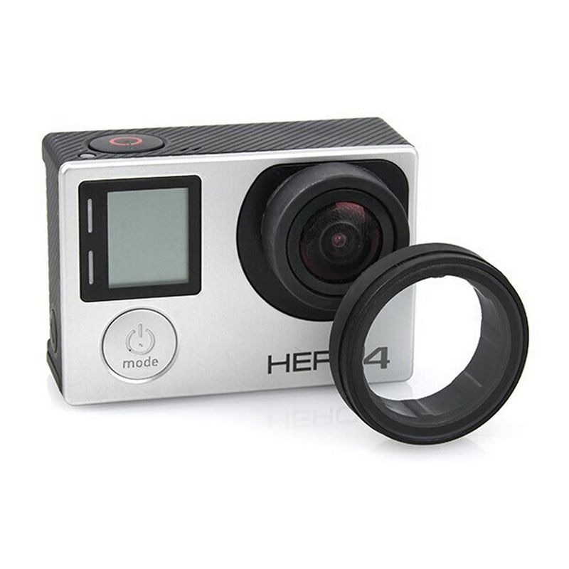 Anti-blootgestelde lens frame Beschermende Lens Cover HR253 voor GOPRO HERO 3 +/4 (zwart)