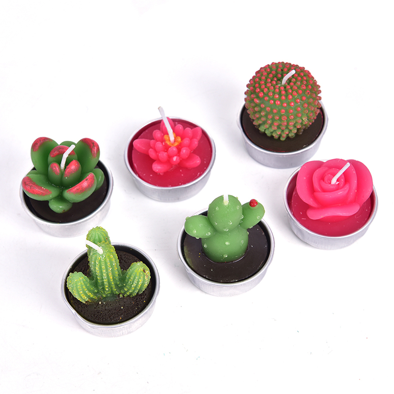 3d kaktuslys simulerede planter røgfri duftlys valentinsdagsfest boligindretning 1pc