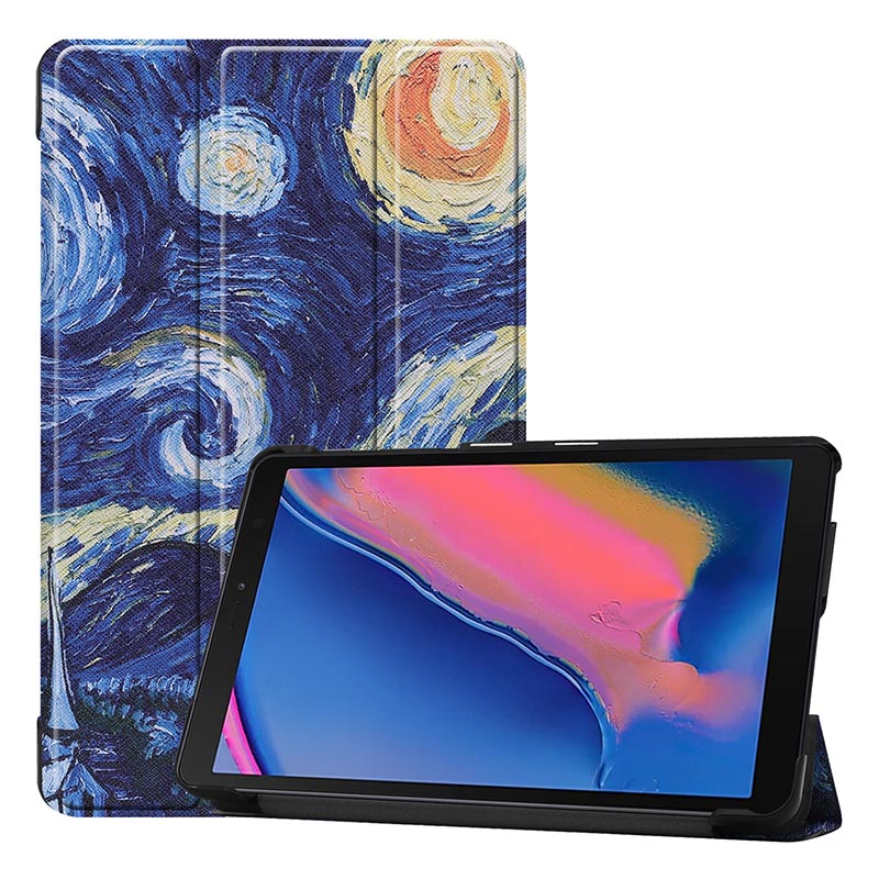 Case For Samsung Galaxy Tab A 8.0 inch S Pen Ultra Slim Leather Magnetic Stand Cover For Galaxy Tab SM-P200 SM-P205 Funda: Starry sky