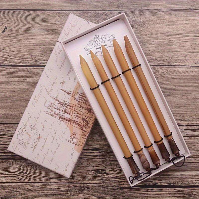 1set Natural Bamboo Pen Dip Pen For Calligraphy Lovers Practice Calligraphy Pen Various nibs Gothic Fonts