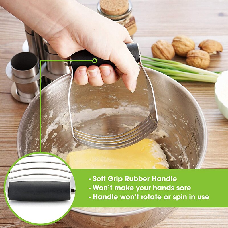 Chef Dough Blender Pastry Cutter Easy Mix Stainless Steel Dough Cutters for Cold Butter Pie Crust Scones Baking Tools