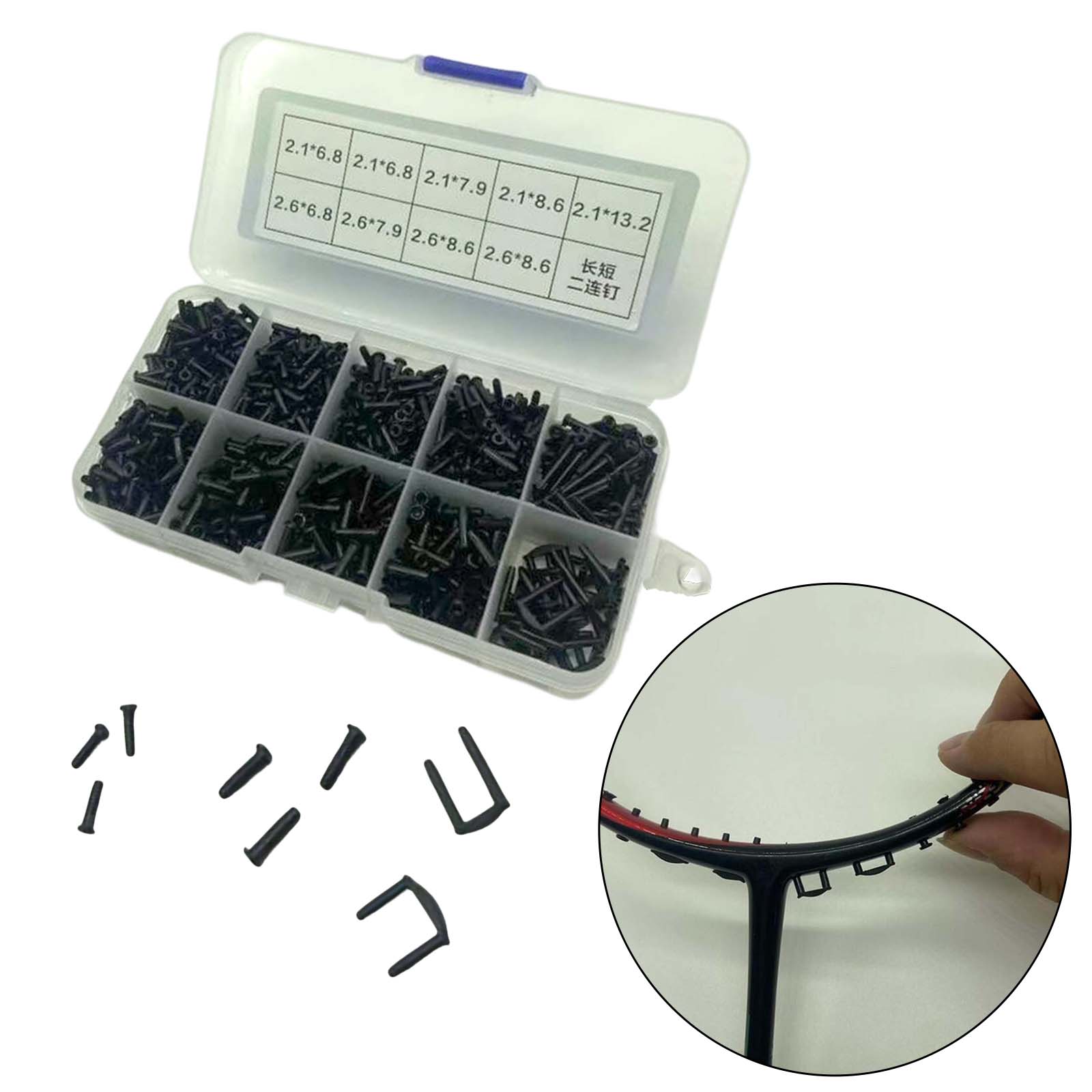 Ojales para raqueta de bádminton, ojales negros, fundas protectoras duraderas portátiles, Protector de cuerda para reparación de bádminton