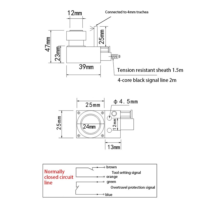 Universal Wired Tool Setter Normally Open Engraving Machine Tool Setter CNC Processing Tool Set