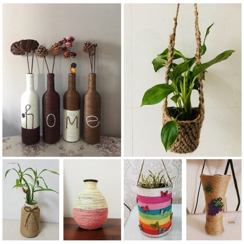 30m/ rull 2mm jute tau snorker hamp bånd rustikk bryllup innpakning rekvisita emballasje hyssing snorker scrapbooking gjør-det-selv håndverk