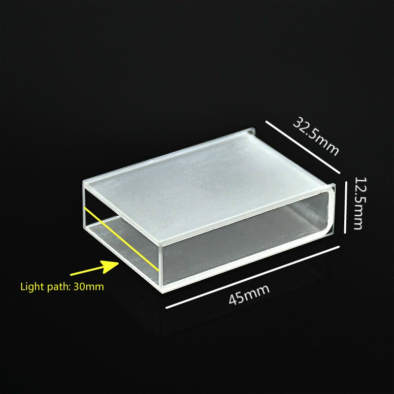 Glass Cuvette (Liquid Sample Cell) 10.5mL Light Path 30mm Absorption Cells For Spectrophotometer Frit Sintering Technology 2/PK