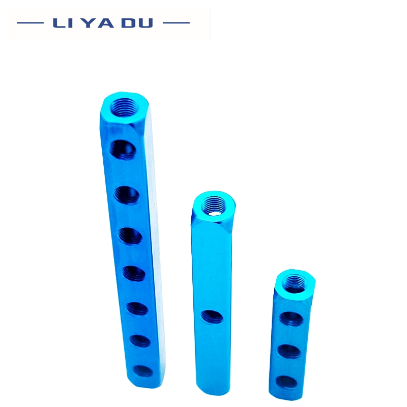Divisor de colector neumático versátil, rosca 1/4 PT, con conectores rápidos y múltiples puertos para una distribución eficiente del aire