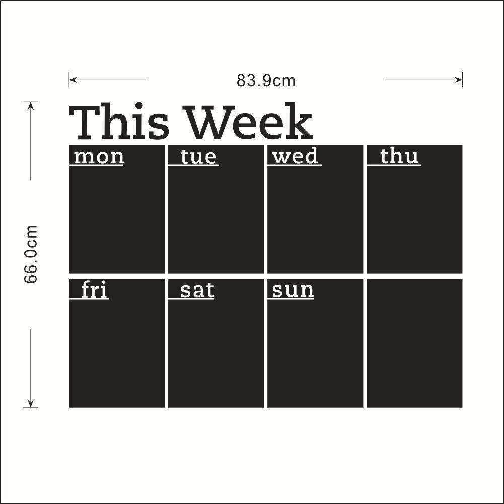 Removable DIY Blackboard Planner Weekly Memo Chalkboard Wall Stickers for Home Office School Weekly Schedule