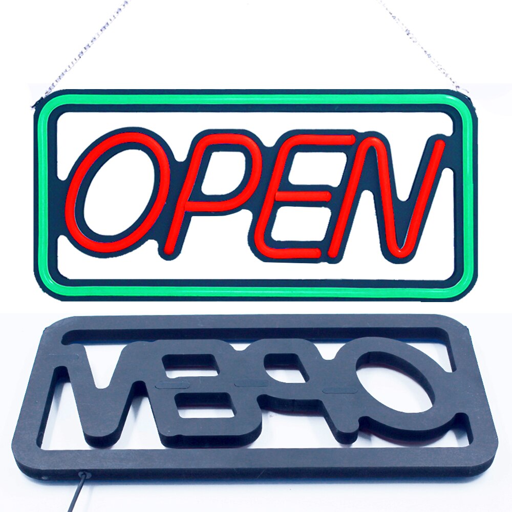 Business Open Sign Neon Red Letter For Pizza/Coffee Bright Neon Business Store Led Open Sign Light With Red Green Open Light