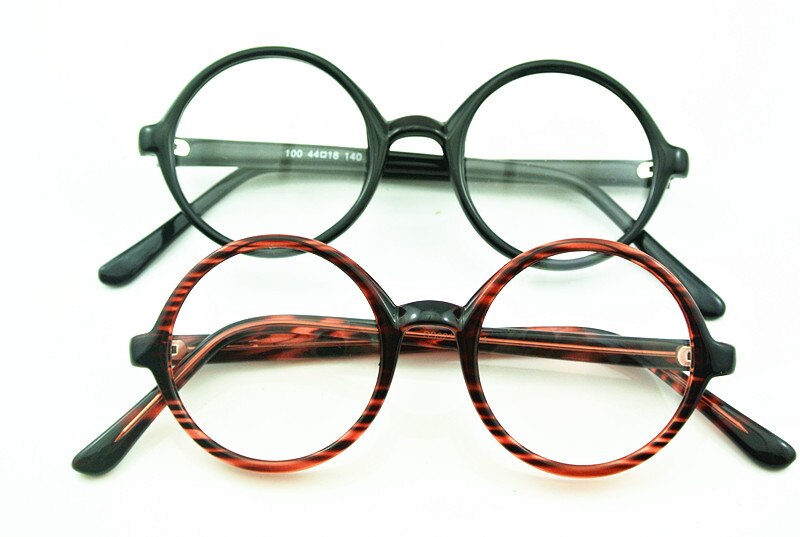 50's 44mm Vintage Ronde Bril Brilmonturen Schildpad Full-velg Optic Rx staat