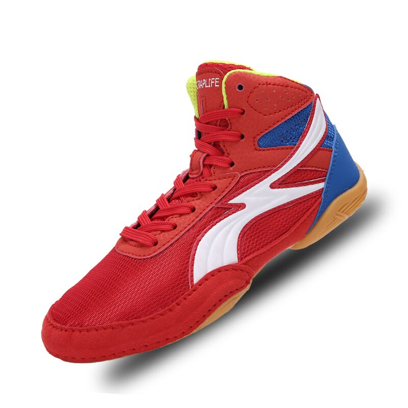 Kids Wrestling Shoes Training Shoes Non-slip Sneakers Boxing Sneakes Kids Boxing Shoes Boys Girls: Red / 35