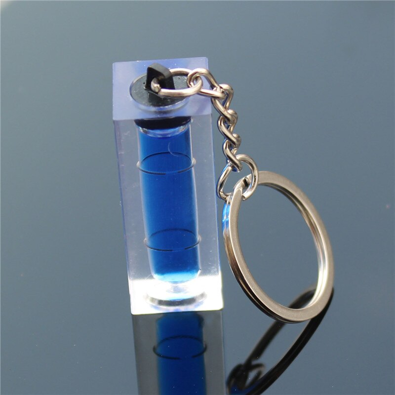 Haccury plastic waterpas sleutelhanger waterpas vierkant waterpas met subkettingen voor fotolijst muur hangend tv maat 40*15*15mm: Blauw