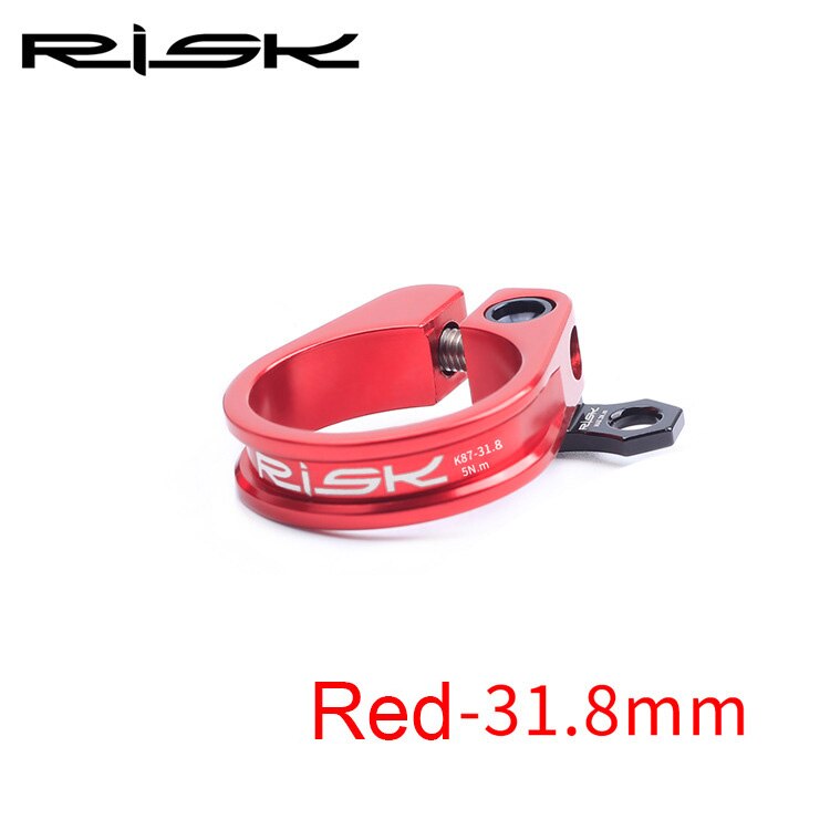 Cykel 31.8/34.9mm mtb cykel sadelpind klemme ultralet lås cykel saddelpinde klemmer med kabel organizer road cykel sadelpind klip: 31.8mm røde