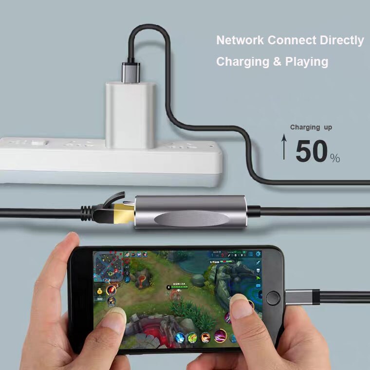 For Lightning To RJ45 Ethernet LAN Wired Network Adapter 1000Mbps Network Cable with Charging for iPhone iPad Ethernet Adapter