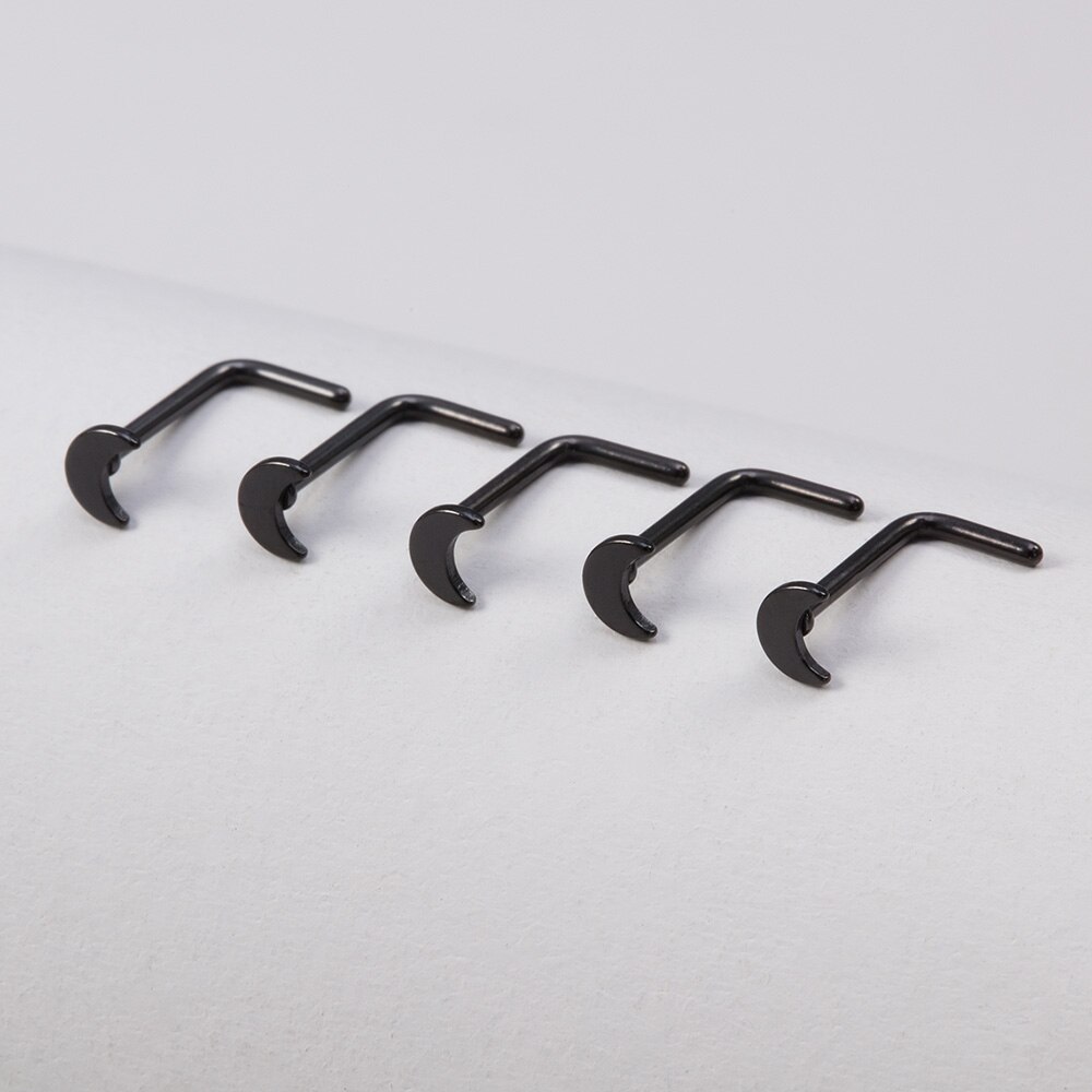 5 uds anillos de nariz para mujer 20G tornillo nariz Stud corazón Luna estrella bola Acero inoxidable narina Piercing tabique cartílago joyería: Bronce antiguo plateado