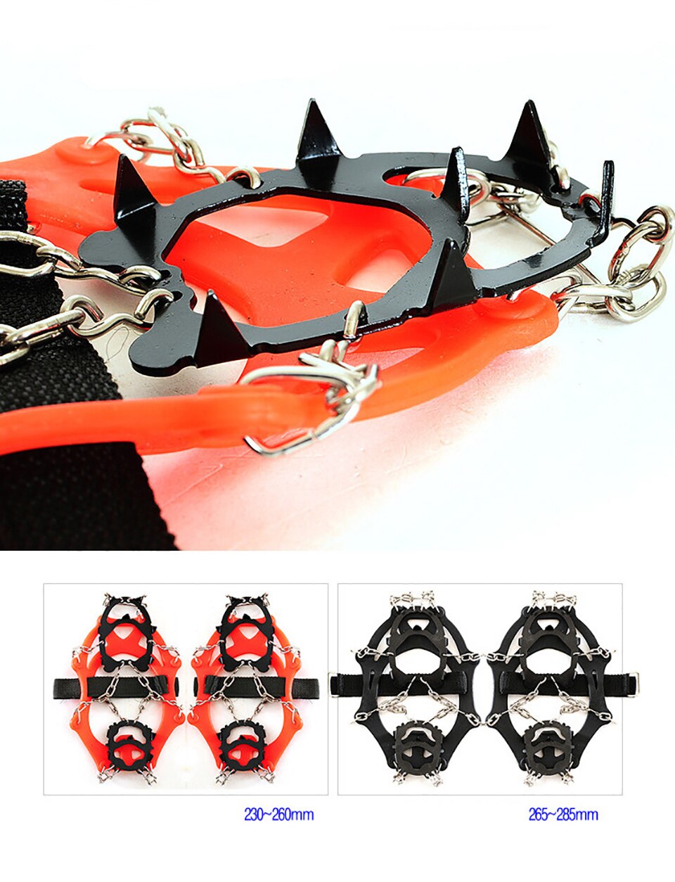 M/L Size Crampons 12 Teeth Outdoor Mountaineering Hiking Antislip Ice Snow Shoe Spikes Shoe Crampons Skidproof