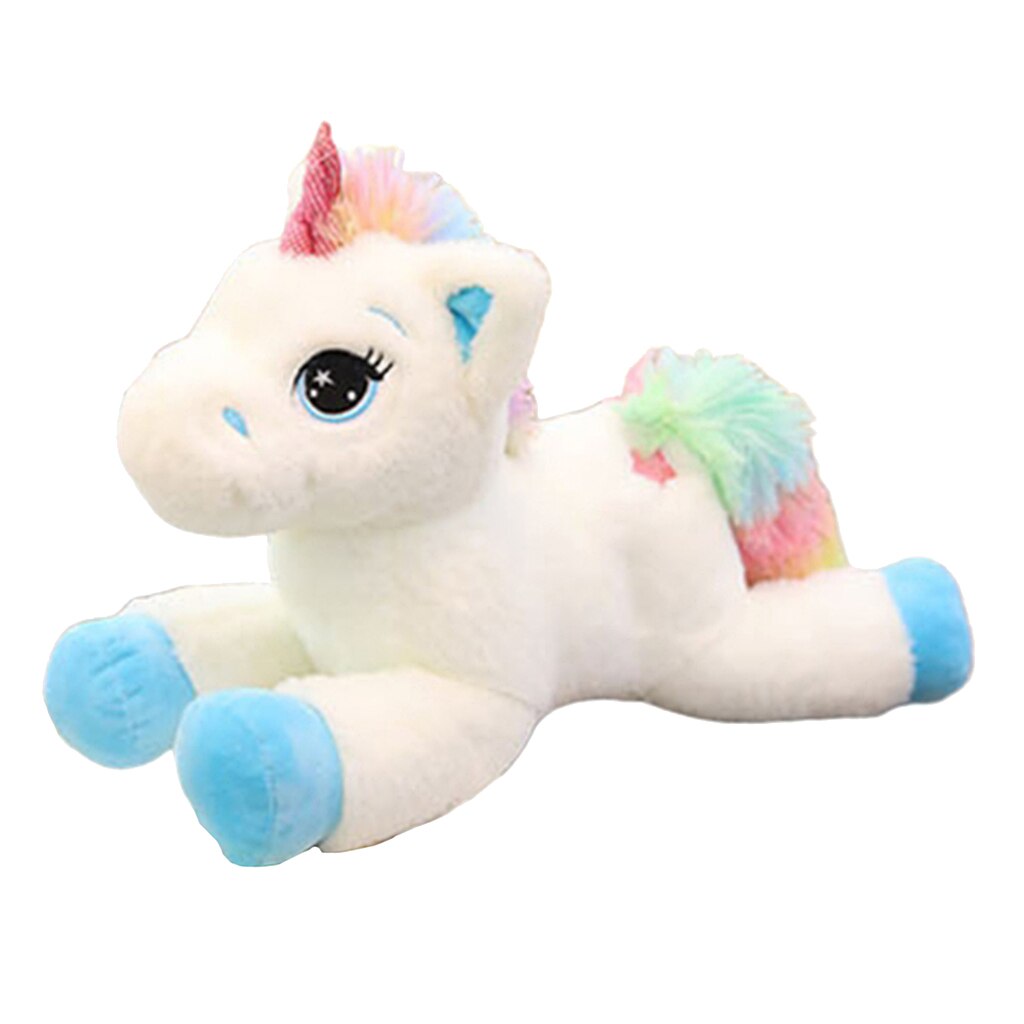 Rainbow Unicorn Plush Horse Animals Children Girl Party Supplies: Blue