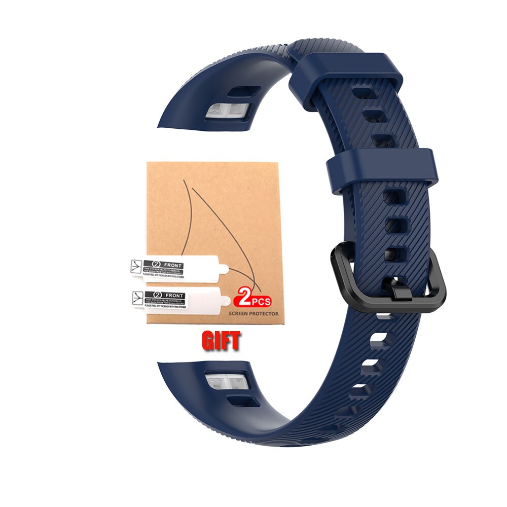 Zerobreak tira de pulso para honra banda 5 silicone substituição cinta para honra banda 4 pulseira para honra banda 5 pulseira: Dark Blue