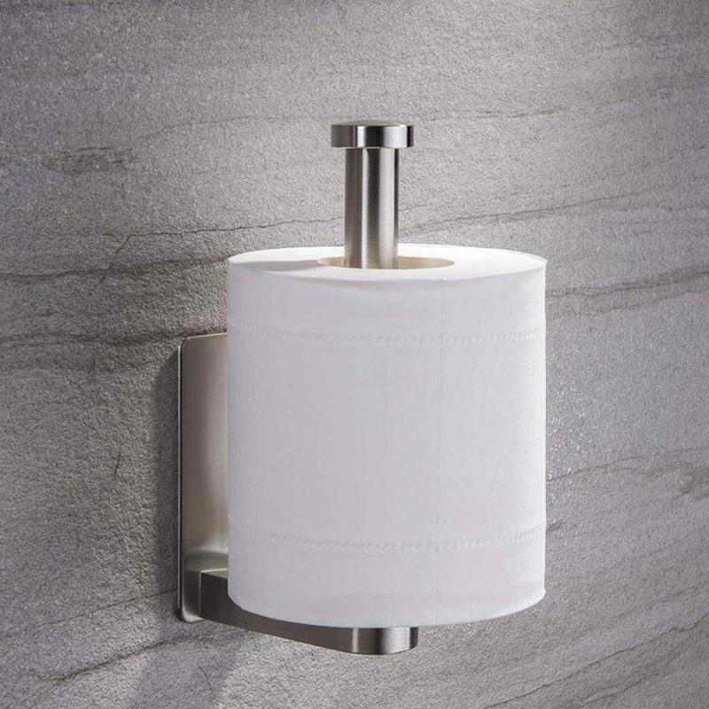 Soporte de marco de papel higiénico montado en la pared de acero inoxidable, gancho de baño para el hogar, organización de rollos de colgadores de papel para toallas