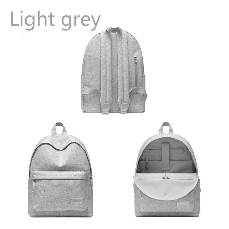 Unisex laptop rucksack frauen schule tasche für mädchen bunte leinwand reise rucksack männer wasserdichte rucksack junge college tasche: Light grey upgrade