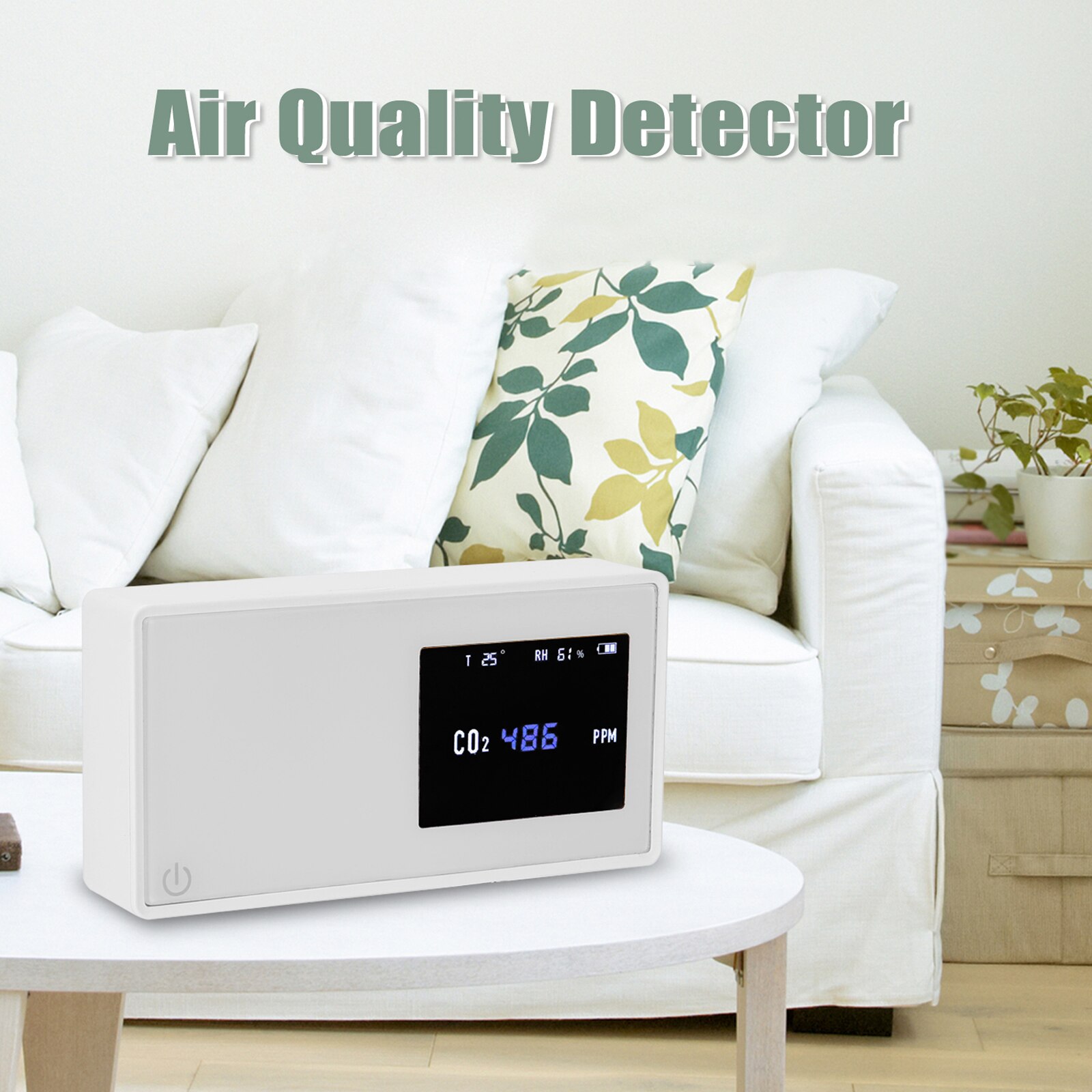 Medidor CO2Household Air Detector CO2 Tester with Carbon Dioxide Value Electricity Quantity Temperature Humidity Display
