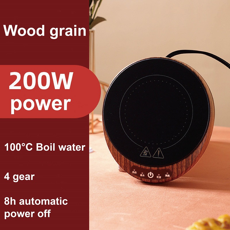 220v varmeunderlag 100 °c vandkogende elektrisk keramisk komfur kopvarmer isolering mælk/kaffe varmebase 4- trins termostat: Lysegrøn / 1-1.3l