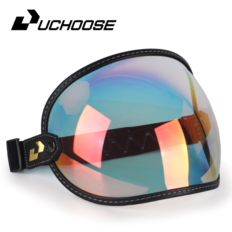 Retro-motorradbrille mit universellem bubble-visier und uv-schutz, vintage-motorradbrille, helmvisier, robust: Elfenbein