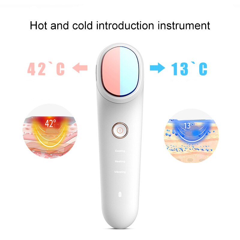 Masajeador Facial de iones galvánico, rejuvenecimiento con compresión de hielo, masaje de belleza, vibración, antiarrugas, limpieza profunda de poros