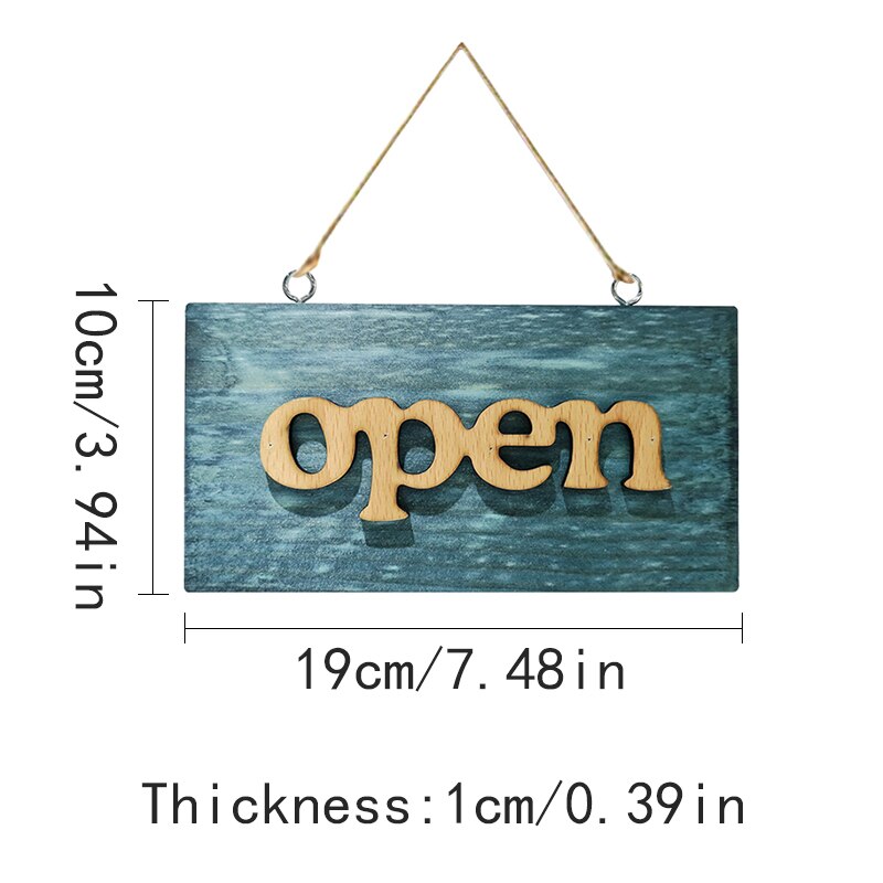 Home Hotel Restaurant Decorative Plaques & Signs Open Closed Welcome Letters Pattern Hanging Rectangle Wood Board