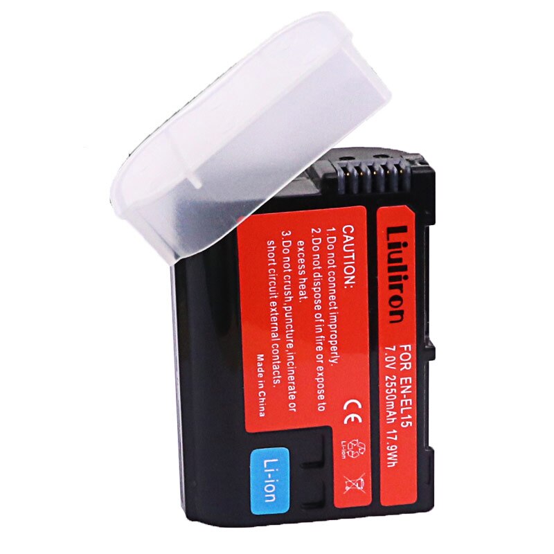 2x da  el15 en-el15 en el 15 en el15a batteri til nikon  d500,d600,d610,d750,d7000,d7100,d7200,d800,d800e,d810,d810a v1: 1 batteri