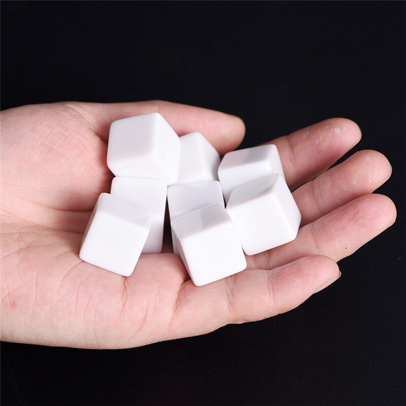 10PCS/Lot Other Game Accessories White 16mm Gaming Dice Standard Six Sided Square Corner Die For Birthday Parties