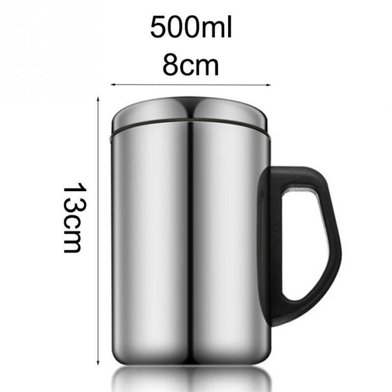 1 stück 350/500 ml draussen Trinken Tasse Edelstahl Thermoskannen Tasse mit Griff Camping Reise Picknick Isolierung Becher #1128